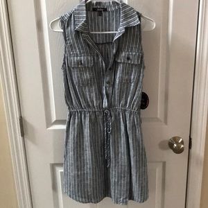 Blue pinstripe dress